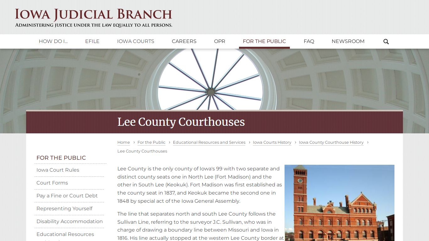 Lee County Courthouses | Iowa Judicial Branch